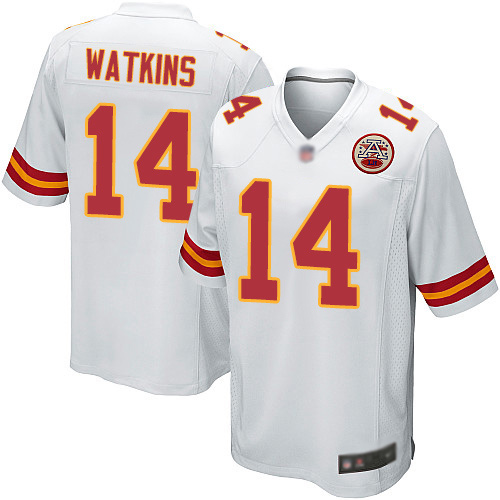 Men Kansas City Chiefs 14 Watkins Sammy Game White Football Nike NFL Jersey